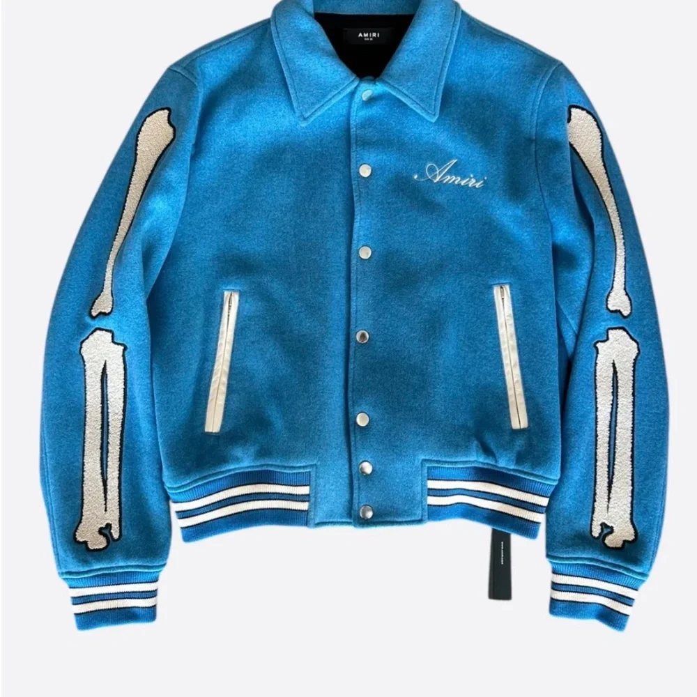 AMIRI Blue Jacket with Bone Accents - Picture 1 of 2